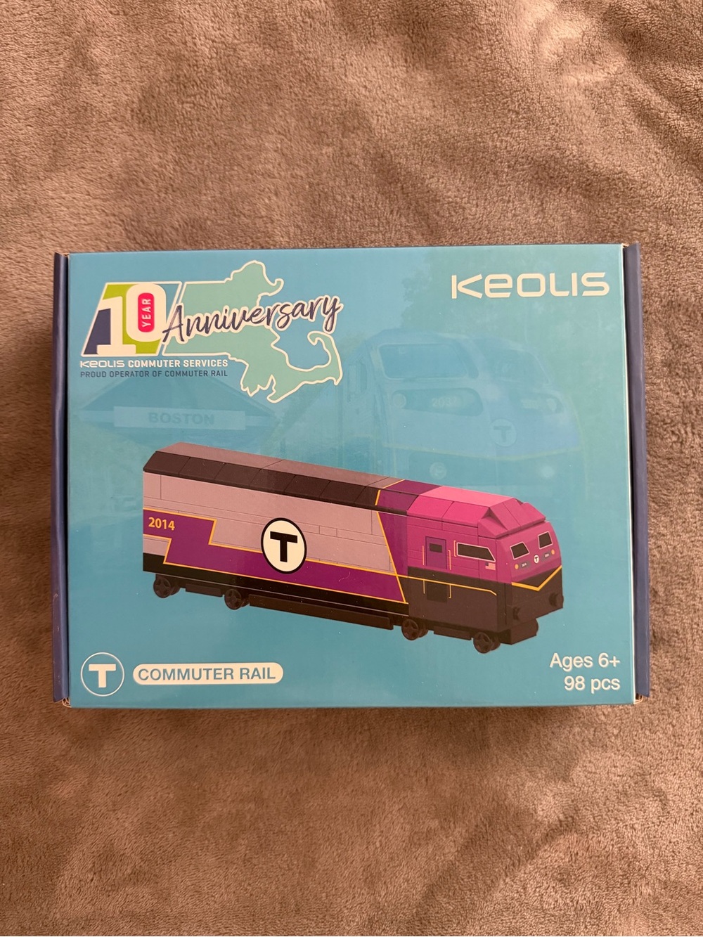 Kids Commuter Rail Train Building Set - Pink & Purple